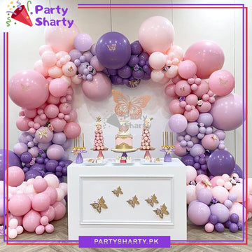 100pcs Baby Pink, Blush, Lilac & Dark Purple Balloons Garland Theme Set For Butterfly Themed Party Decoration & Celebration